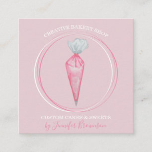 Bakery Pastry Chef elegant logo Square Business Card