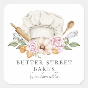 Bakery Pastry Chef Hat Utensils Product Labels