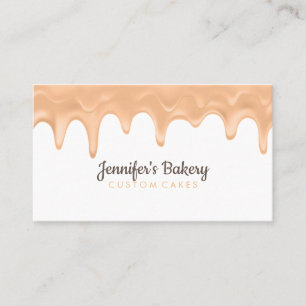 Bakery Pastry Chef Modern Cake Cream Drips Business Card