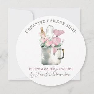 Bakery Pastry Chef mug Boho chic flower patisserie Invitation