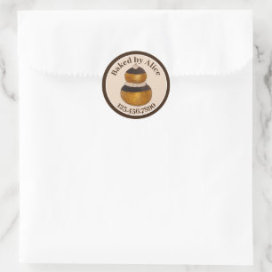 Bakery Pastry Chef Patisserie Religieuse Choux Bun Classic Round Sticker