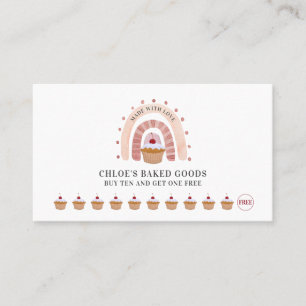 Bakery Pastry Chef Rainbow Cupcake Loyalty Cards
