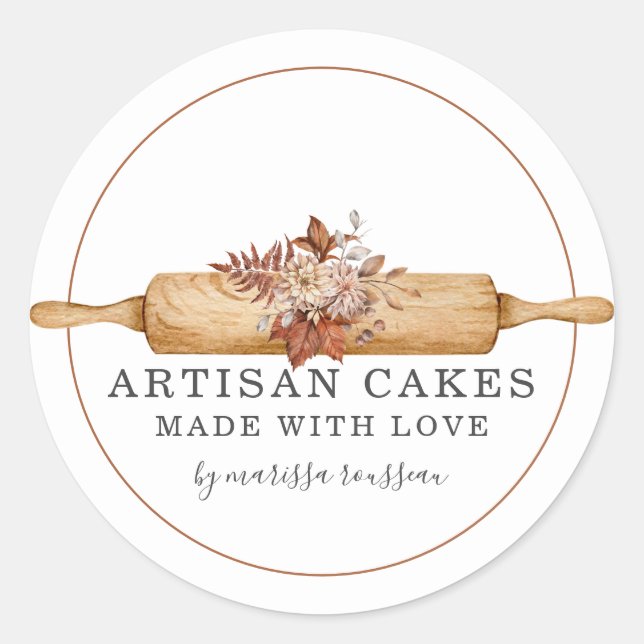 Bakery Pastry Chef Rolling Pin Product Label (Front)