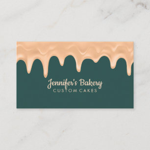 Bakery Pastry Chef Sage Cake Cream Dripping Business Card