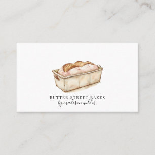 Bakery Pastry Chef  Watercolor Baker Business Card