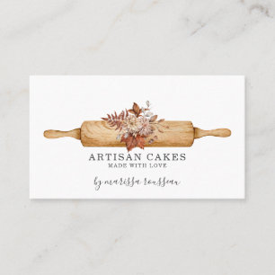 Bakery Pastry Chef Watercolor Baking Utensils Busi Business Card