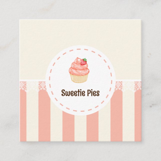 Bakery Pastry Chef Watercolor Baking Utensils Square Business Card (Front)