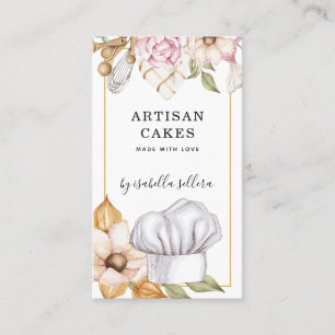 Bakery Pastry Chef Watercolor Business Card