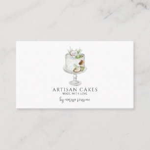 Bakery Pastry Chef Watercolor Cake Business Card