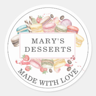 Bakery Pastry Chef Watercolor Desserts  Classic Ro Classic Round Sticker