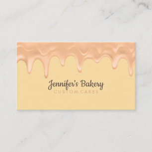 Bakery Pastry Chef Yellow Cake Cream Dripping Business Card