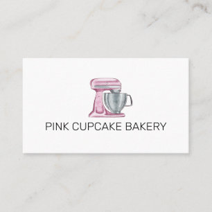 Bakery Pastry Cupcake Pink Mixer Business Card