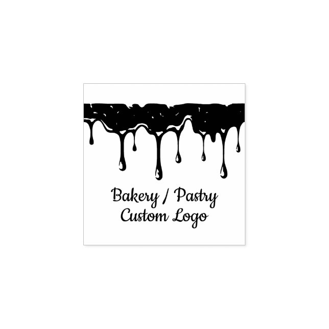 Bakery Pastry Dripping Cake Cream Rubber Stamp (Imprint)