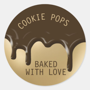 Bakery Pastry Frosting Drips Cookie Pops Classic Round Sticker