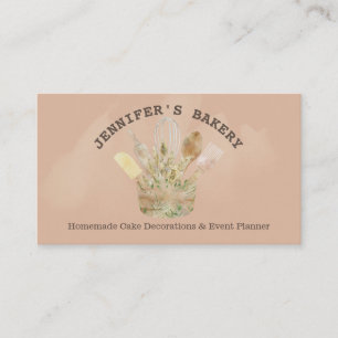 Bakery pastry patisserie chef rustic logo cute business card