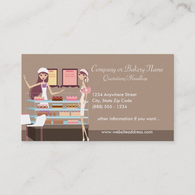 Bakery/Pastry Shop 3 Business Card (Front)