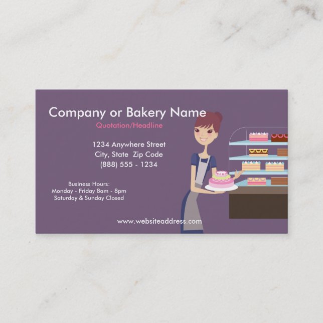 Bakery/Pastry Shop 4 Business Card (Front)