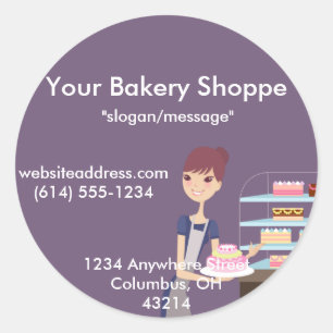Bakery/Pastry Shop 4 Design Classic Round Sticker