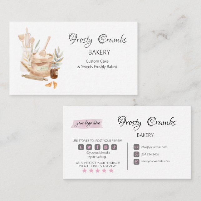 Bakery Pastry Sweets Cupcakes   Business Card (Front/Back)