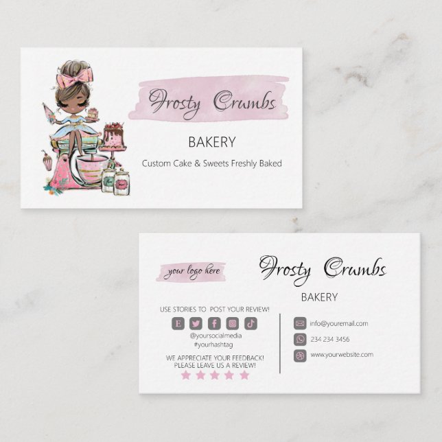 Bakery Pastry Sweets Cupcakes  Business Card (Front/Back)
