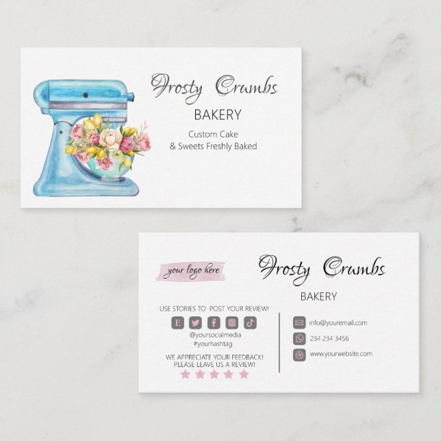Bakery Pastry Sweets Cupcakes   Business Card (Front/Back)