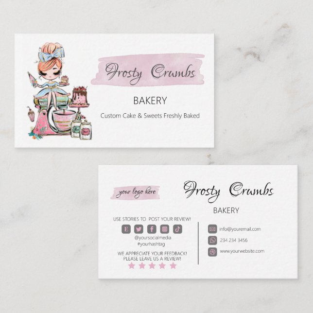 Bakery Pastry Sweets Cupcakes   Business Card (Front/Back)