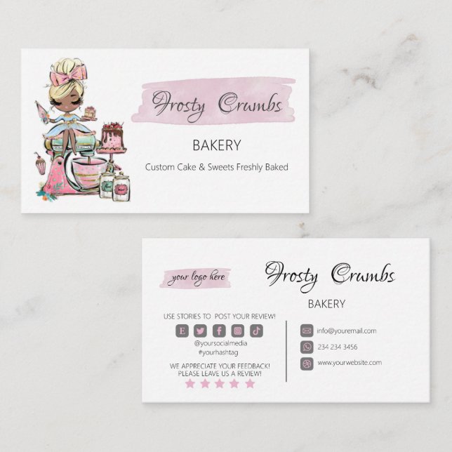 Bakery Pastry Sweets Cupcakes   Business Card (Front/Back)