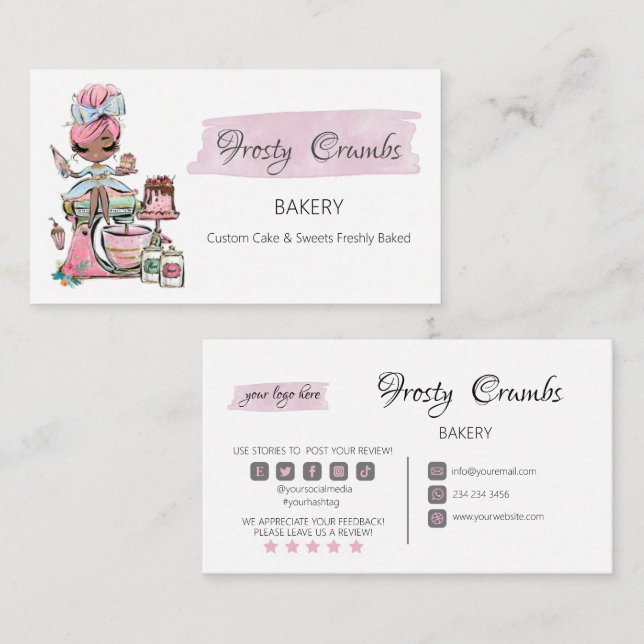 Bakery Pastry Sweets Cupcakes   Business Card (Front/Back)