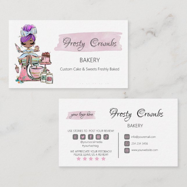 Bakery Pastry Sweets Cupcakes   Business Card (Front/Back)