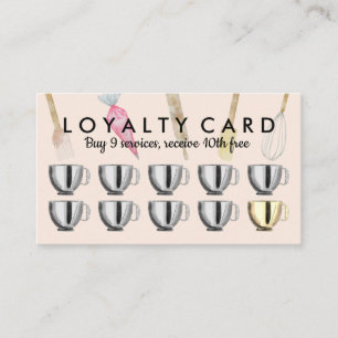 Bakery pastry tools Loyalty Punch Business Card