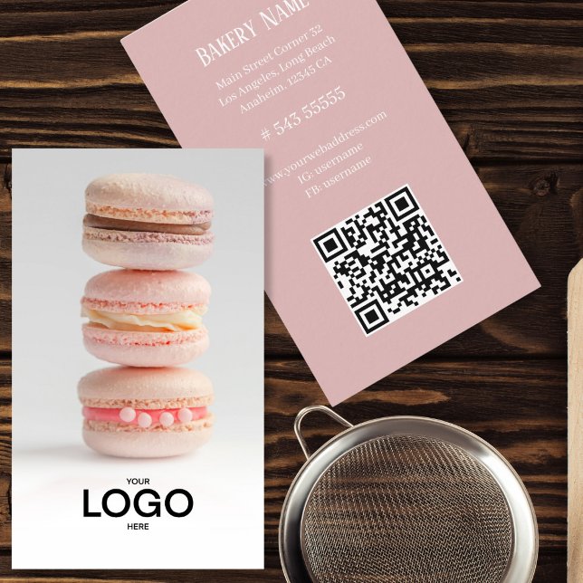 Bakery Photo logo qr code Business Card (Creator Uploaded)