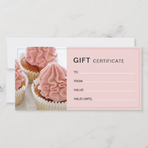 Bakery Photo QR Pink Business Gift Certificate
