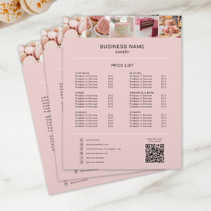 Bakery Photo Social Media Icons Price List Flyer