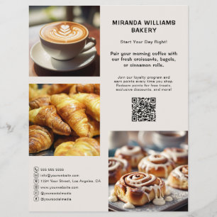 Bakery Photo Social Media QR Promotion Flyer