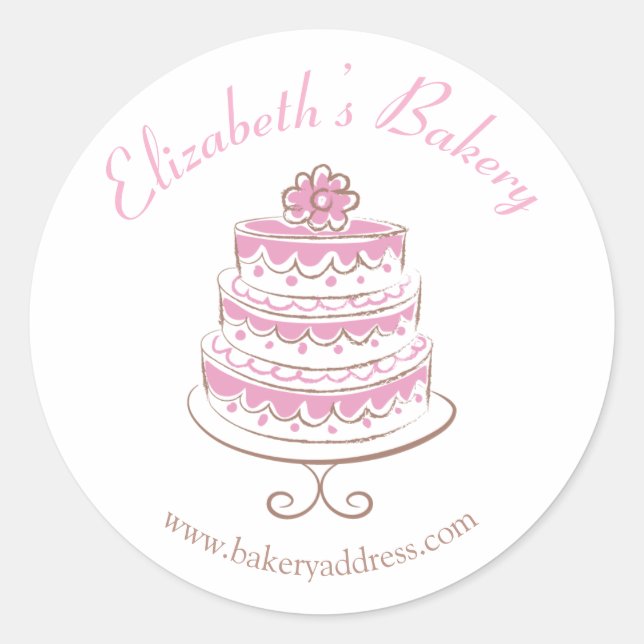 Bakery Pink Cake Packaging Marketing Sticker (Front)