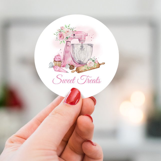 Bakery Pink Mixer Classic Round Sticker (Creator Uploaded)