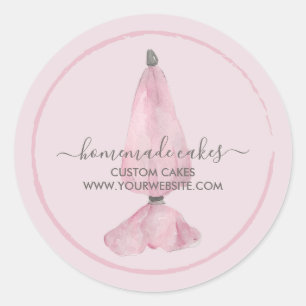 Bakery Piping Bag Confectionery Pastry Classic Round Sticker