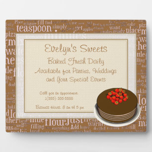Bakery Plaque with Faux Frame and Cake Graphic