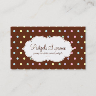 Bakery Polka Dots Chocolate Pink White Business Card