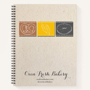Bakery Pretzel Wheat Doughnut Chef Baking Notebook