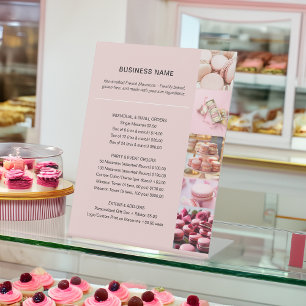 Bakery Price List Custom Photo Pedestal Sign