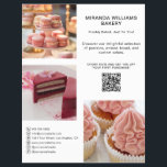 Bakery Promotion Photo Social Media QR White Flyer<br><div class="desc">Promote your bakery in style with this eye-catching flyer template! Perfect for showcasing your fresh-baked goods, special promotions, and custom services. Includes space for your bakery's name, contact details, and offers to attract new customers. Ideal for bakeries looking to boost foot traffic, advertise seasonal deals, or highlight loyalty programs. Fully...</div>