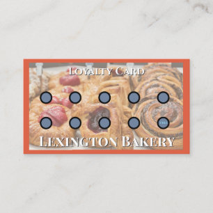 Bakery Punch Card   Pastry Loyalty Card Red