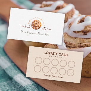 Bakery Reward Loyalty Card Cinnamon Roll Bread