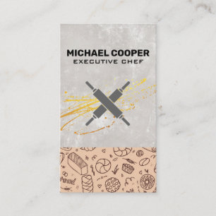 Bakery   Rolling Pins   Pastry Illustrations Business Card