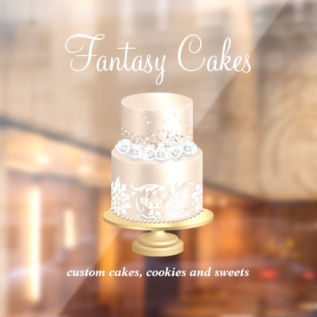 Bakery Rose Gold White Script Window Cling (Sheet 2)