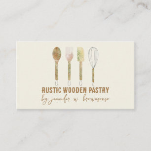 Bakery Rustic cake decoration Ivory Business Card