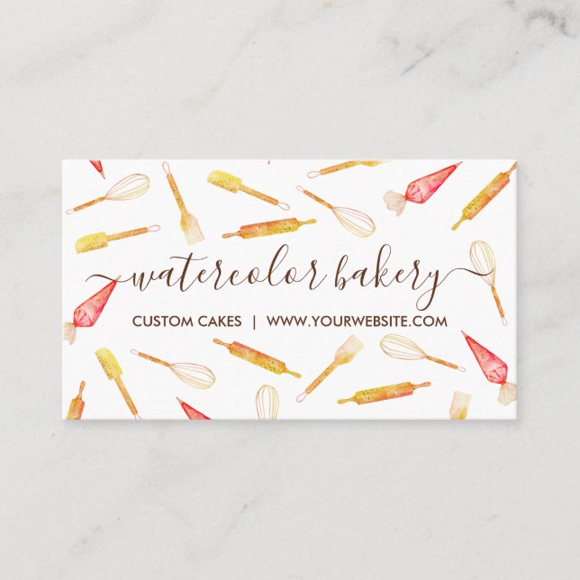 Bakery Rustic Pastry Orange Business Card (Front)