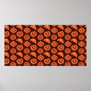 Bakery seamless pattern, texture. Boulangerie shop Poster