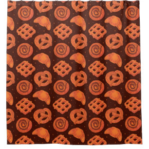 Bakery seamless pattern, texture. Boulangerie shop Shower Curtain